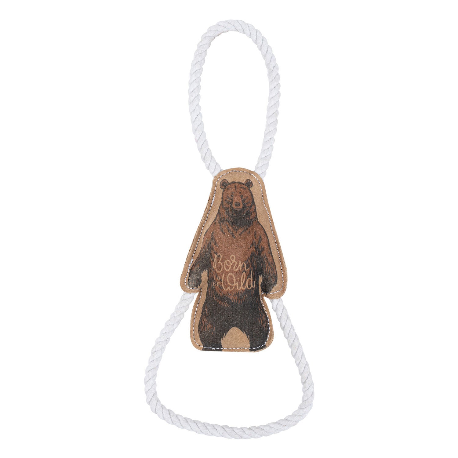 Territory Natural Leather Durable Grizzly Bear Dog Tug Toy
