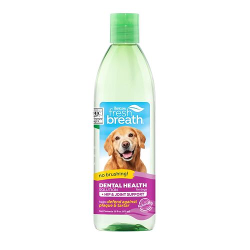 Tropiclean Fresh Breath Oral Care Plus Hip & Joint Support Water Additive For Dogs 