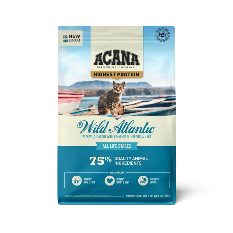Acana® Grain Free Dry Cat Food, Wild Atlantic, Saltwater Fish With Freeze Dried Liver, 4lb