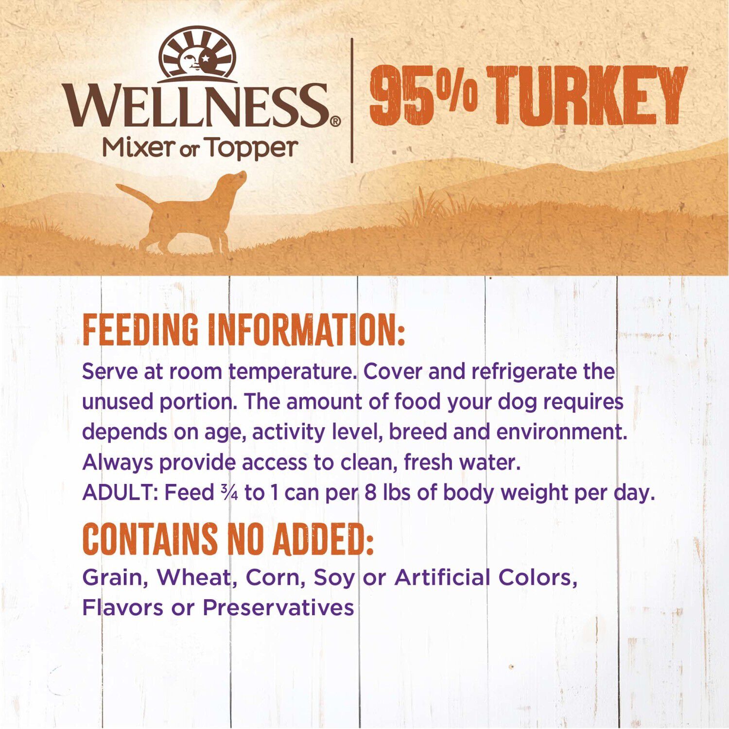 Wellness 95% Turkey Natural Wet Grain Free Canned Dog Food, 13.2-Ounce Can