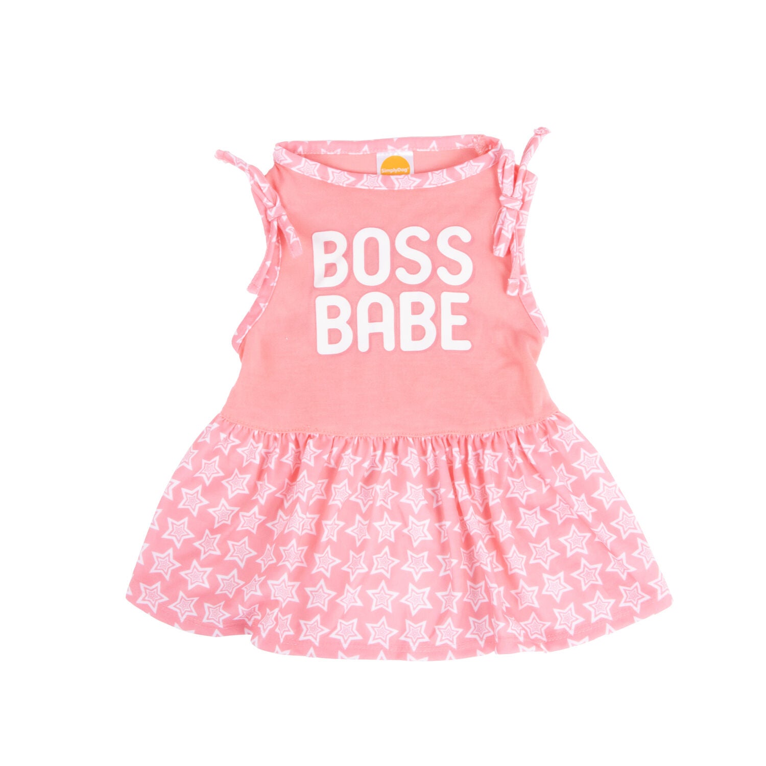Bailey & Bella Pink Boss Babe Star Dog Dress, Extra Small