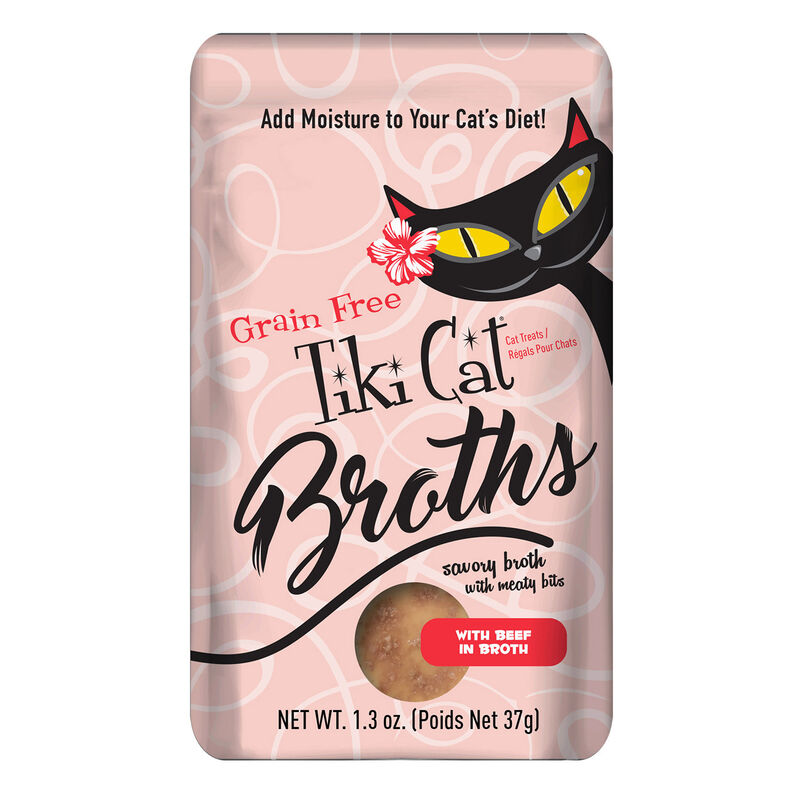 Tiki Cat Broths Grain Free Savory Broth With Meaty Beef Bites Wet Cat Food