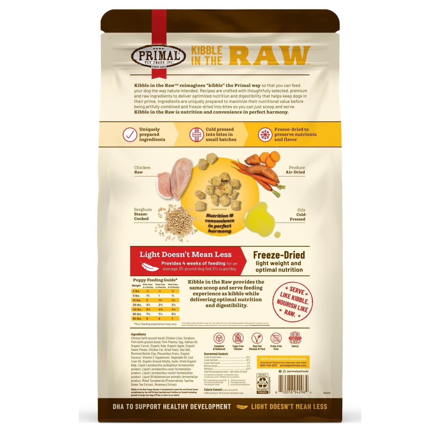 Primal Kibble In The Raw Puppy Recipe Freeze Dried Dog Food, 9-Lb Bag