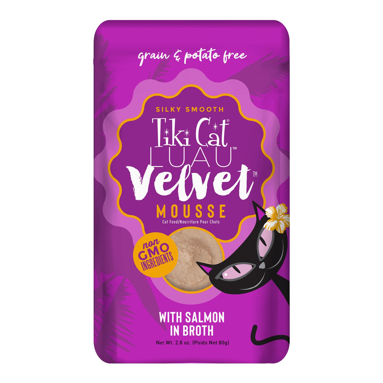 Tiki Cat Luau Velvet Mousse Wet Cat Food, Tuna & Mackerel, 2.8-Oz Pouch