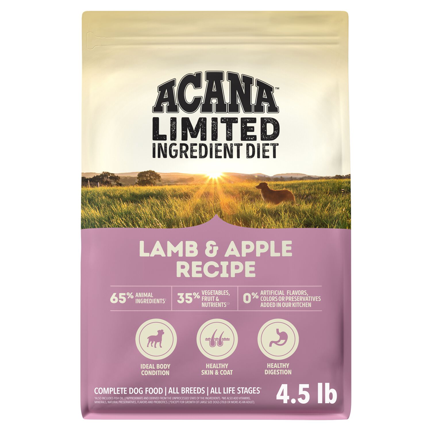 Acana Singles Limited Ingredient Diet Lamb & Apple Recipe Grain Free Dry Dog Food, 4.5-Lb Bag
