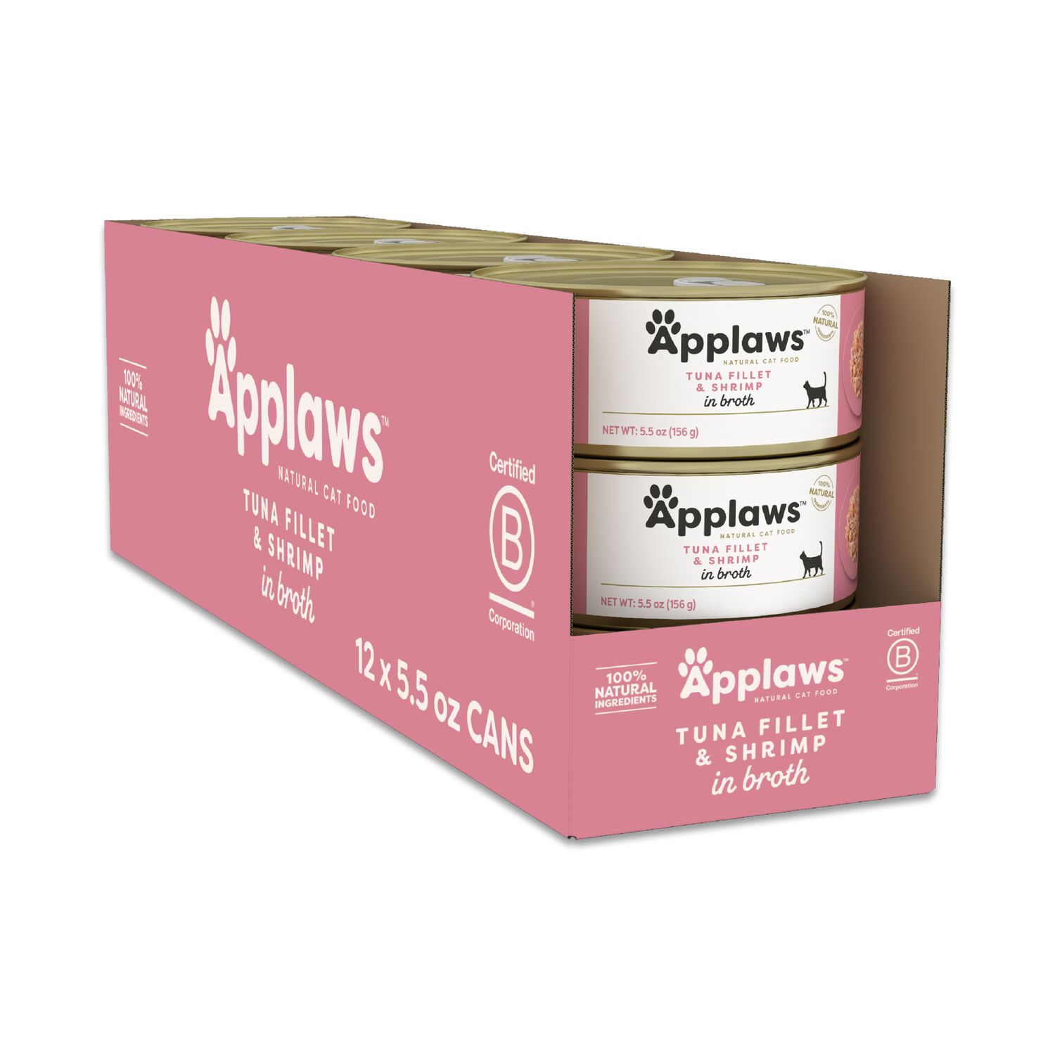 Applaws&trade; Natural Wet Cat Food, Tuna Fillet & Shrimp In Broth, 5.5-Oz