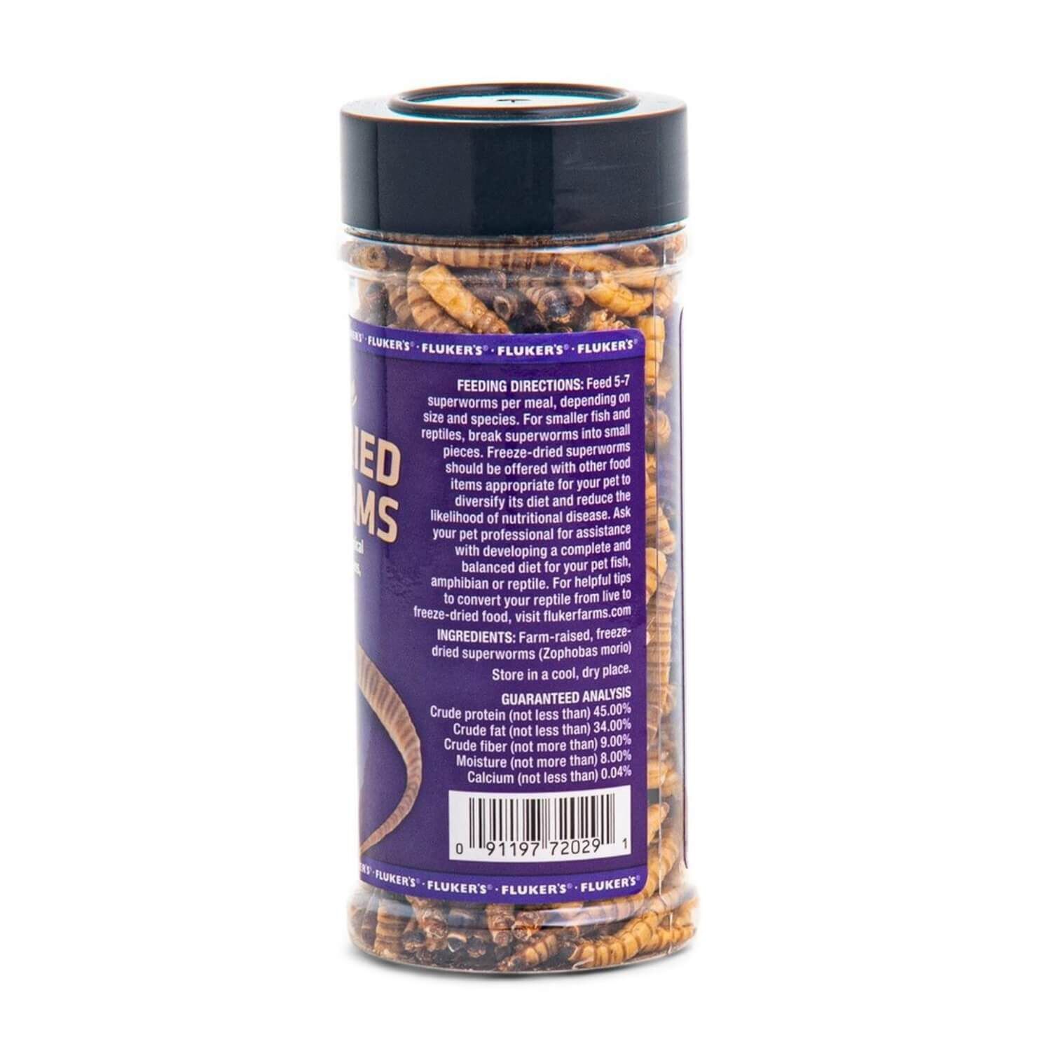 Fluker's Freeze Dried Superworms Reptile And Bird Food - 1.7-Oz
