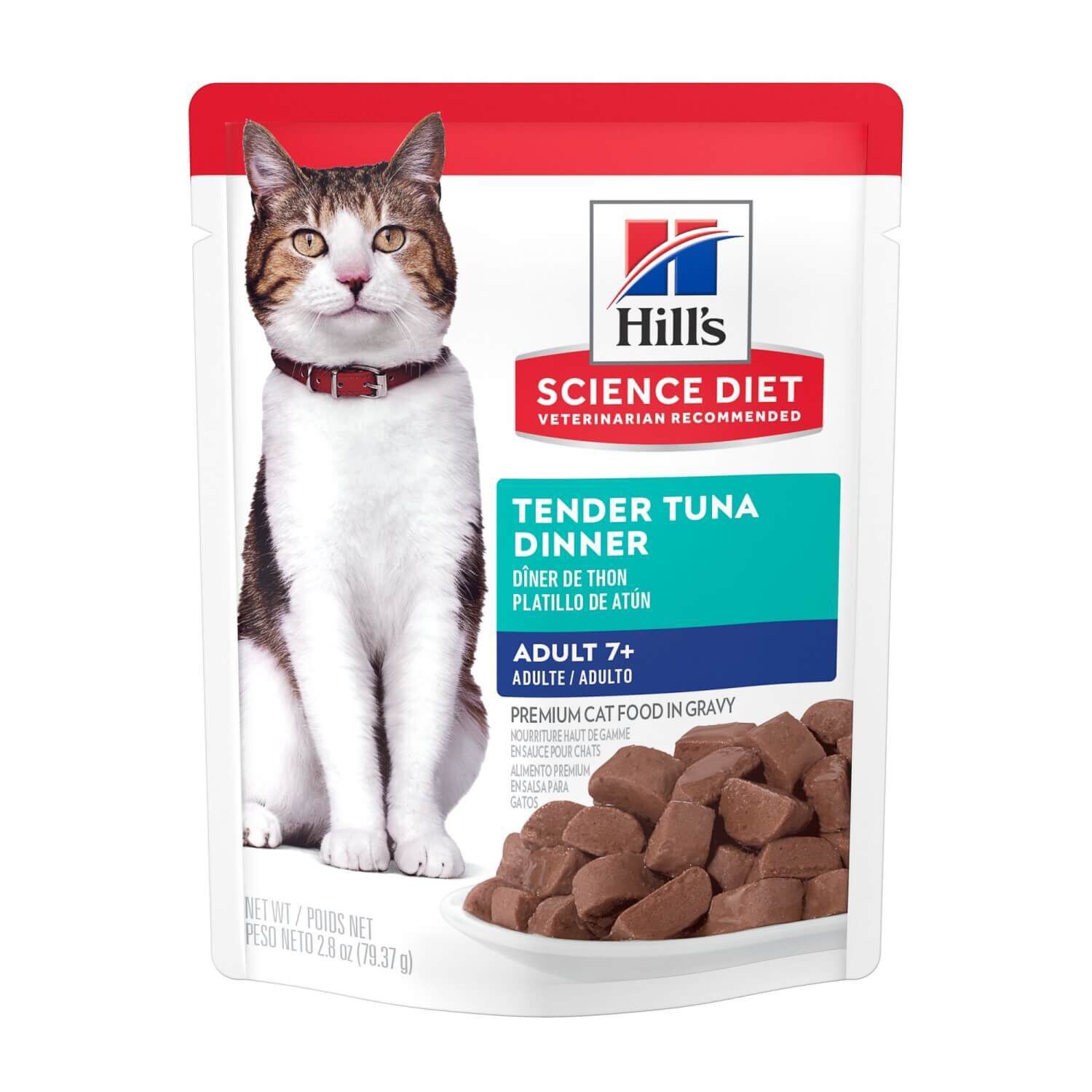 Hill's Science Diet Adult 7+ Tender Tuna Dinner Wet Cat Food Pouches, 2.8-Oz Pouch