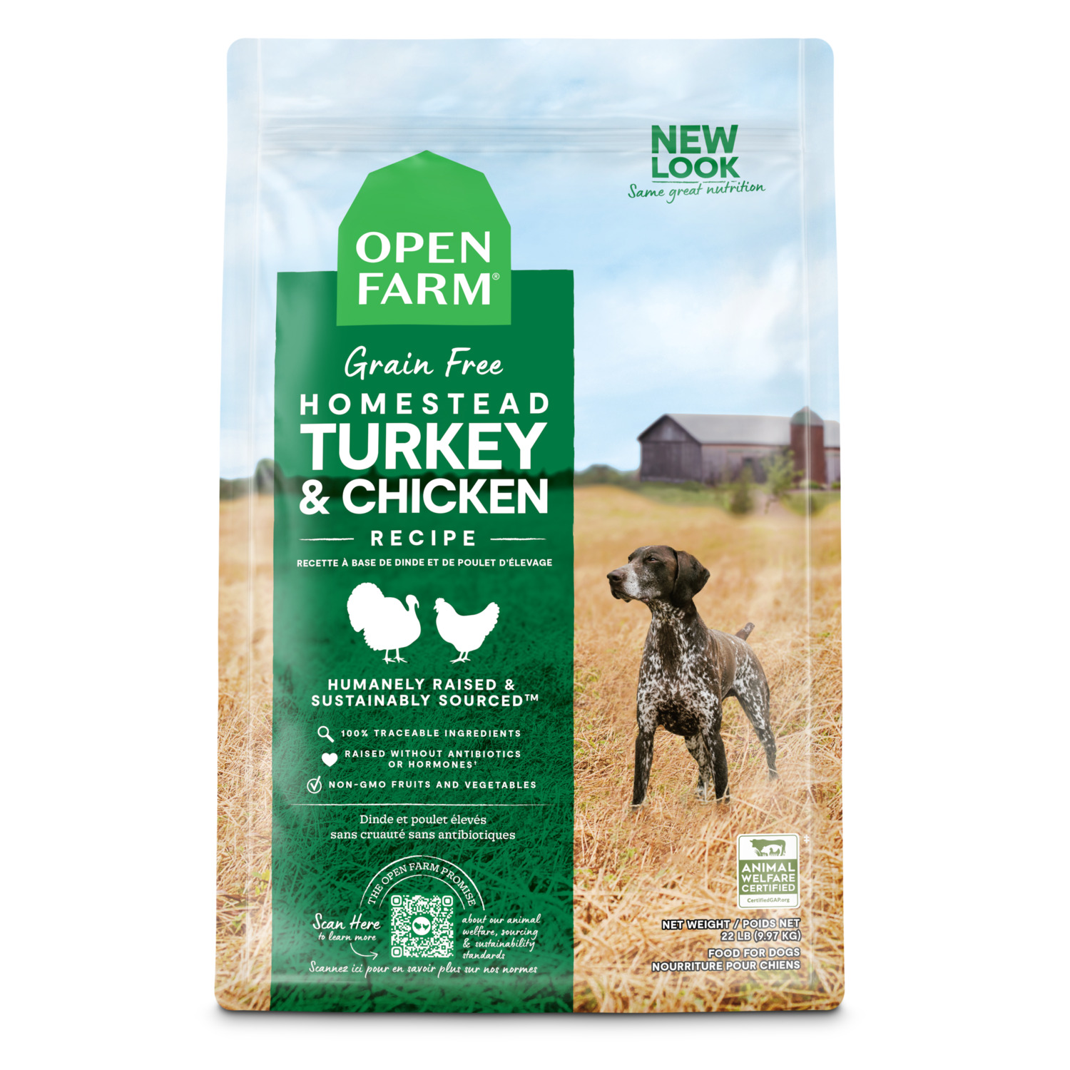 Open Farm Homestead Turkey And Chicken Grain Free Dry Dog Food, 22Lb