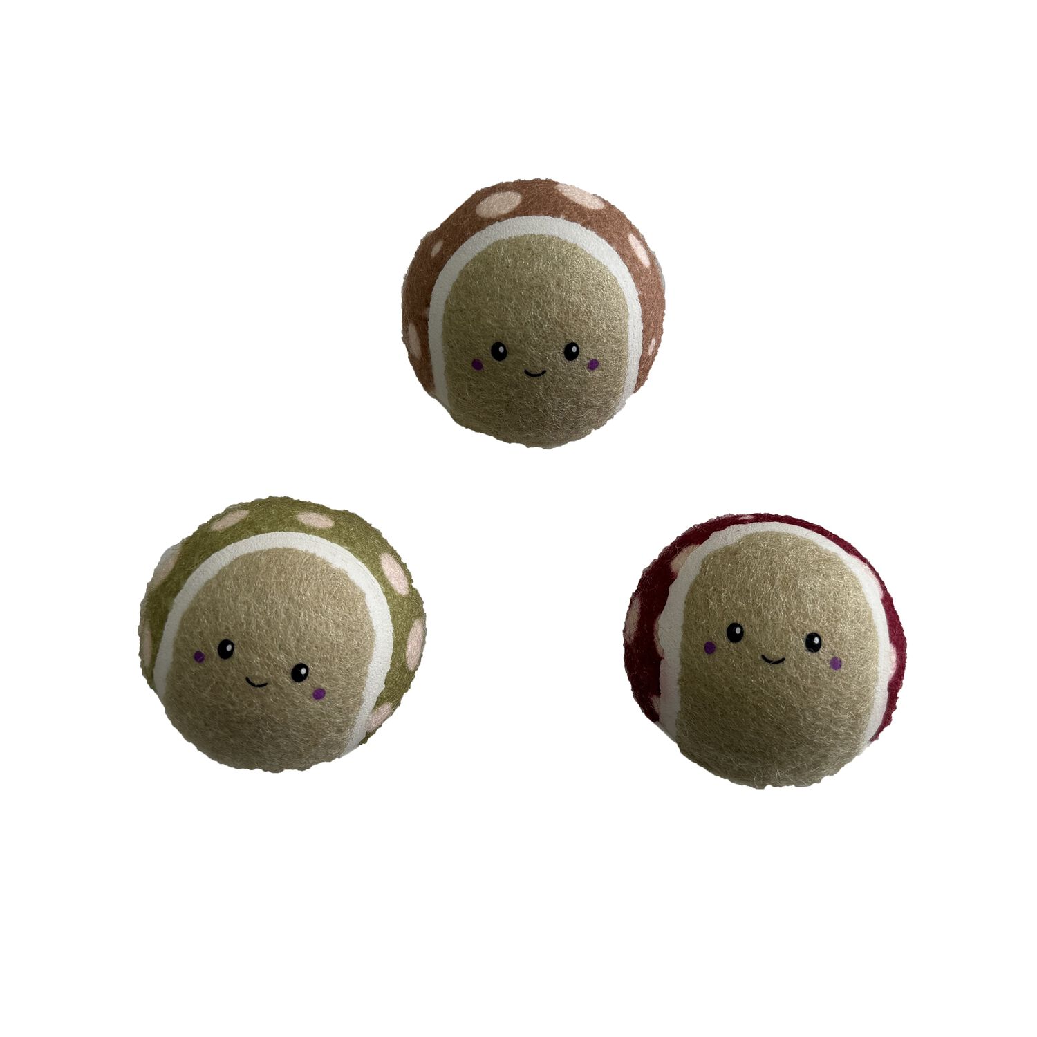 Aristopet Pumpkin Spice Toadstool Squeaky Tennis Ball Dog Toys, 3-Pack