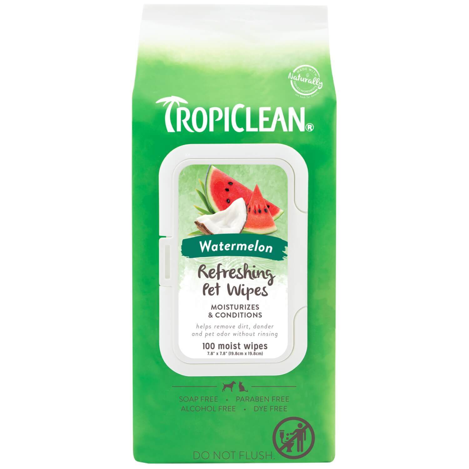 Tropiclean Deep Cleaning Refreshing Watermelon Dog & Cat Pet Wipes