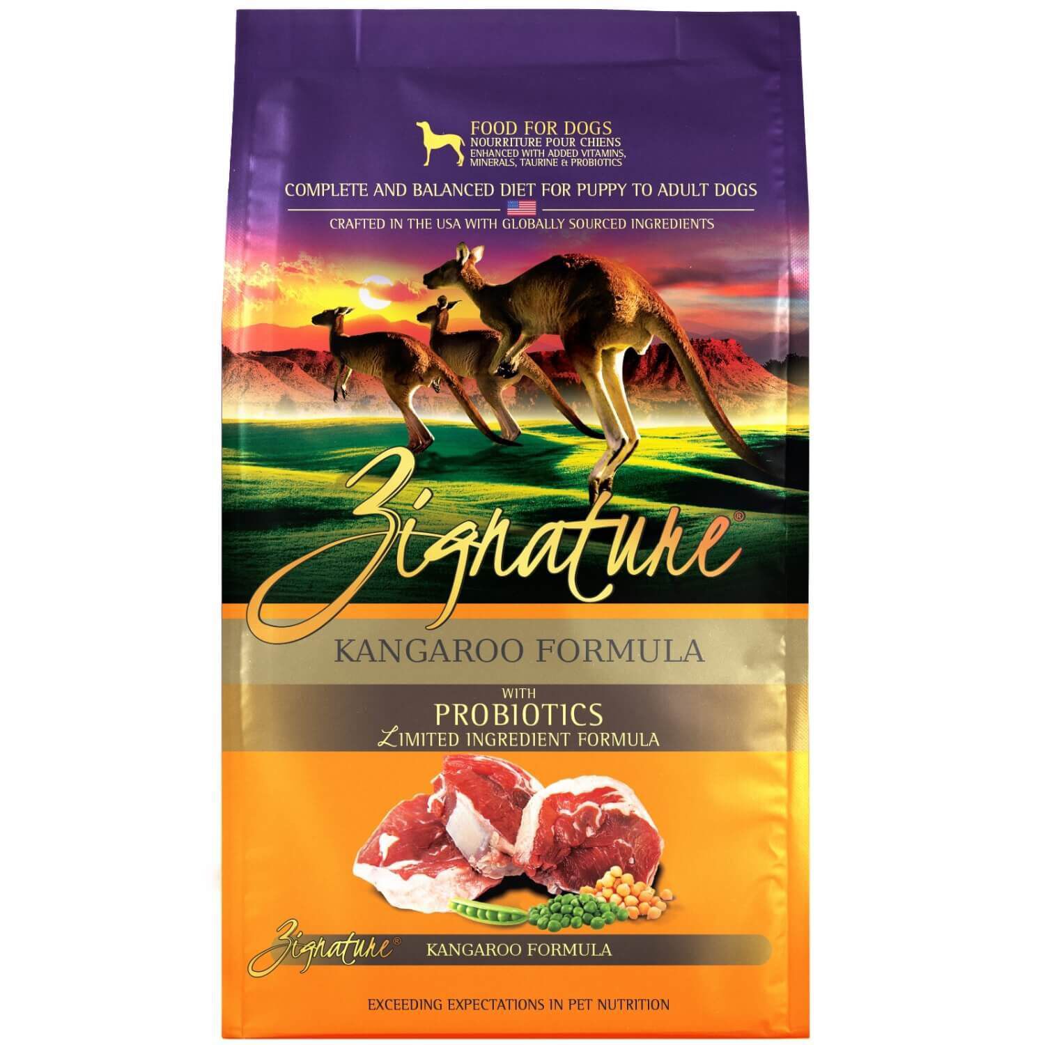 Zignature Kangaroo Formula Limited Ingredient Dry Dog Food, 4-Lb Bag