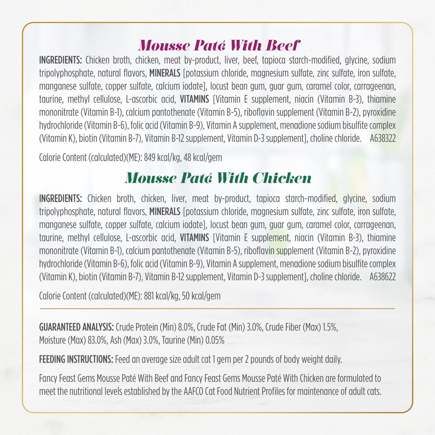 Fancy Feast Gems Pate Cat Food Mousse And A Halo Of Savory Gravy Wet Cat Food Variety Pack - (12) 4 Oz. Boxes