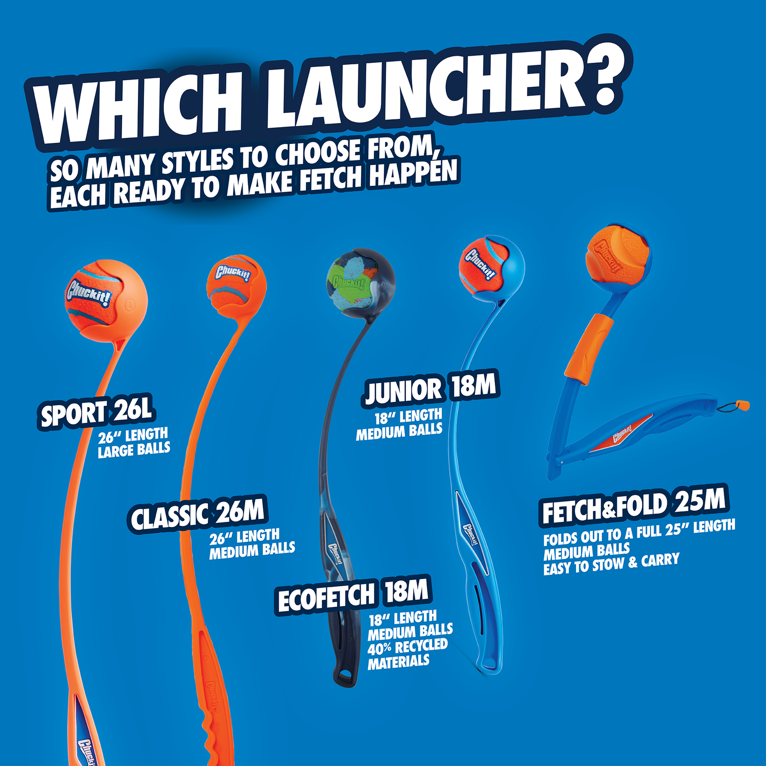 Chuckit! Fetch & Fold Ball Launcher Dog Toy