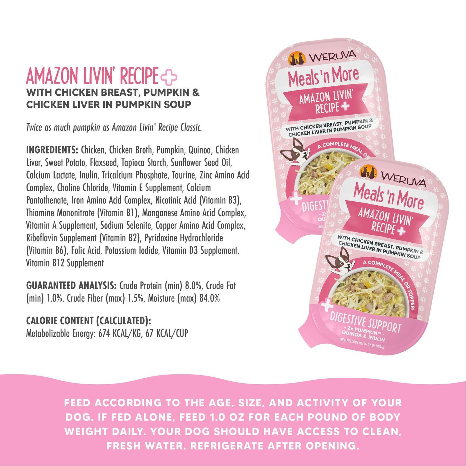  Weruva Meals 'N More Amazon Livin' Recipe Plus Digestive Support Wet Dog Food & Food Topper, 3.5-Ounce - Pack Of 12