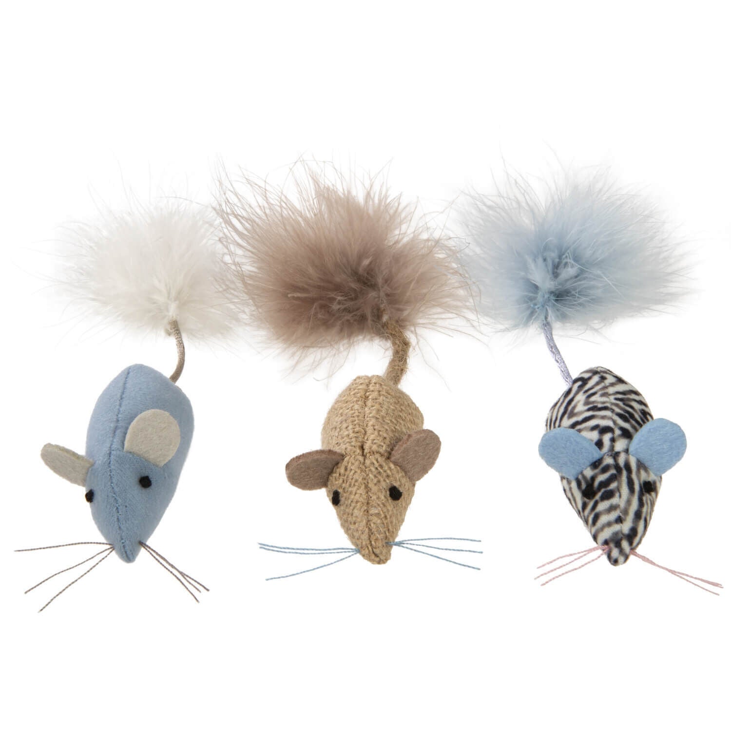 Instincts By Smartykat&reg; Catnip Caravan, Happynip Silvervine & Catnip Toss And Bat Plush Mice Cat Toys, Set Of 3