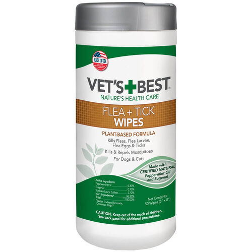 Vet'S Best Flea & Tick Wipes For Dogs & Cats