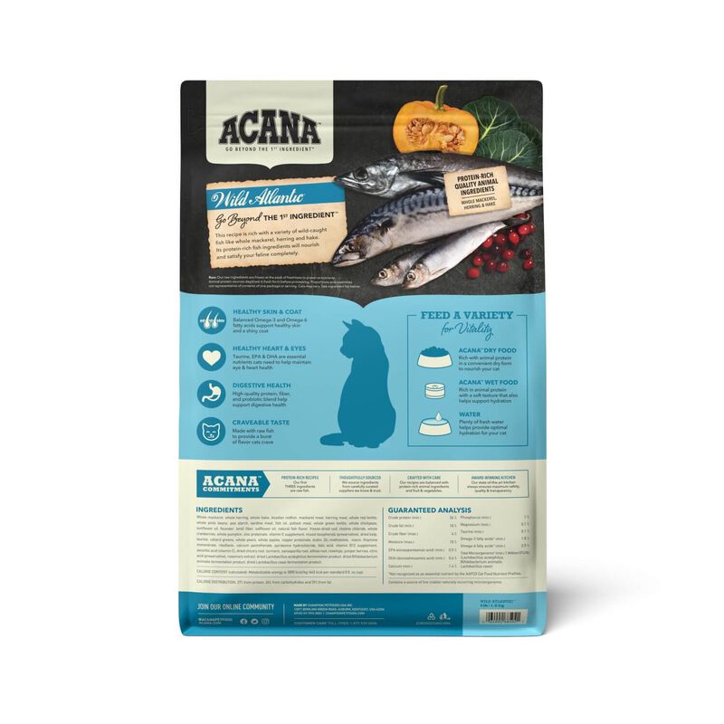 Acana® Grain Free Dry Cat Food, Wild Atlantic, Saltwater Fish With Freeze Dried Liver, 4lb