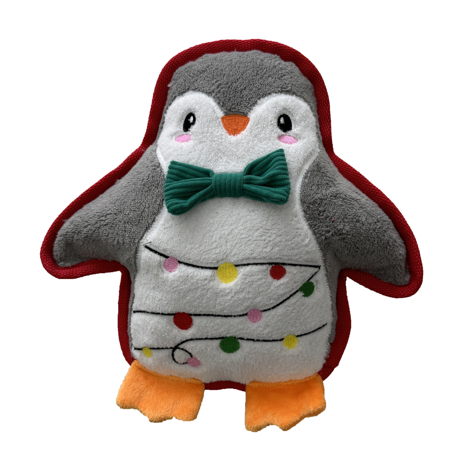 Aristopet Holiday Tough Crinkle Penguin Squeaky Plush Dog Toy