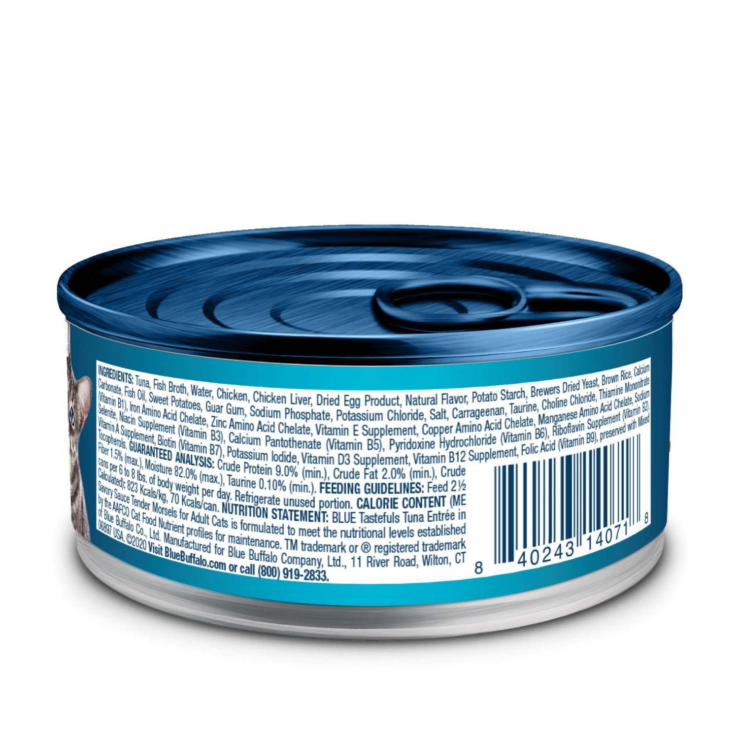 Blue Buffalo Tastefuls Adult Wet Cat Food, Tuna Entree In Gravy Morsels, 3-Oz
