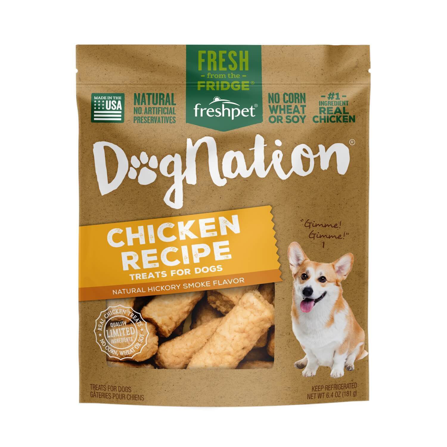 Freshpet Dog Nation Natural Fresh Dog Treats, Chicken Recipe