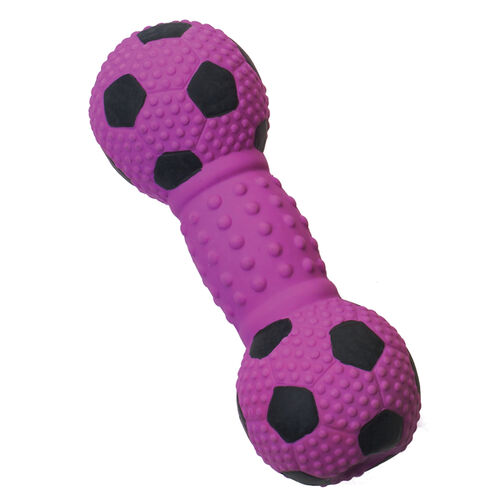 Spot Stuffed Latex Soccer Ball Dumbbell Dog Toy, Assorted