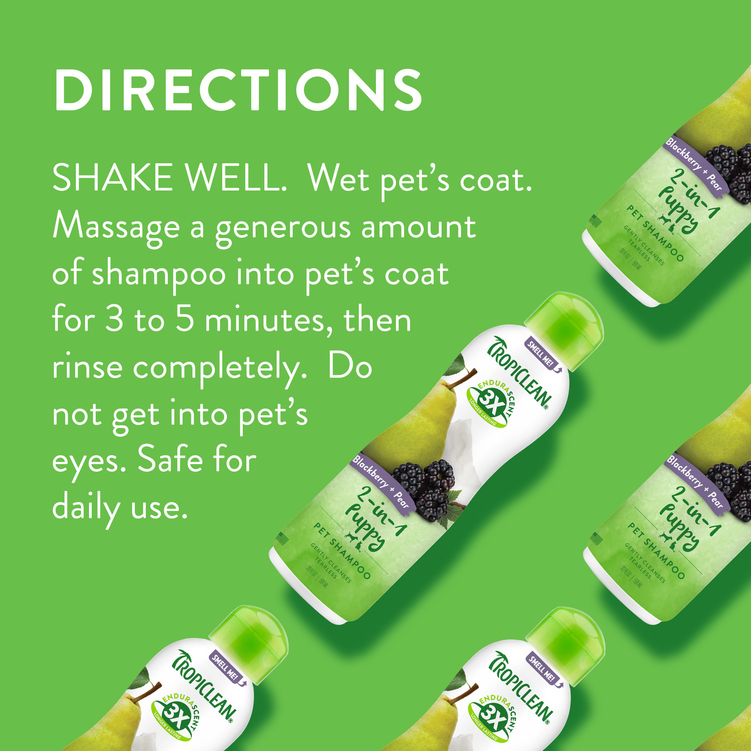 Tropiclean Tearless Hypoallergenic Puppy Shampoo, Blackberry Pear Scent, 20-Oz Spray Bottle