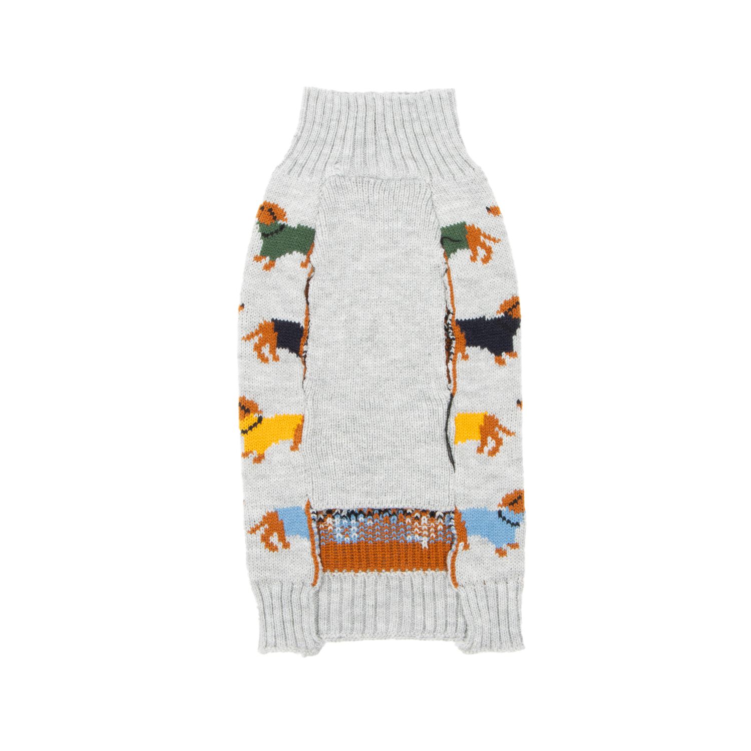 Aristopet Gray Dachshund Motif Dog Sweater, Extra Large