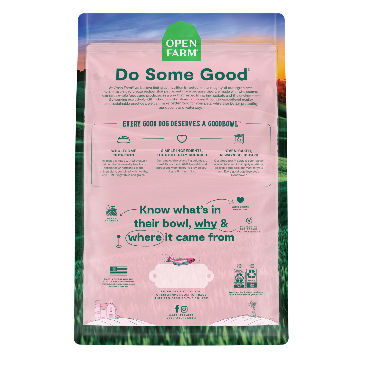 Open Farm Goodbowl Wild-Caught Salmon & Brown Rice Recipe Dry Dog Food, 22Lb