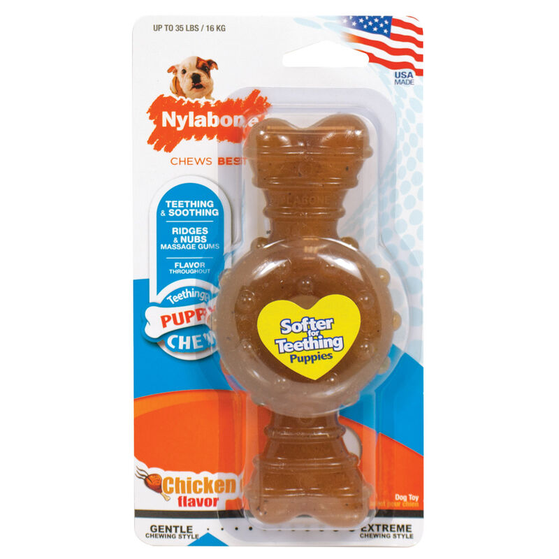 Nylabone Puppy Teething Chew Chicken Flavor image number 1