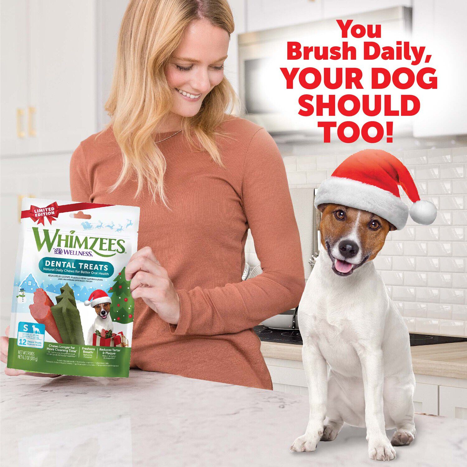 Whimzees Holiday Natural Grain Free Dental Chews Dog Treats For Small Dogs