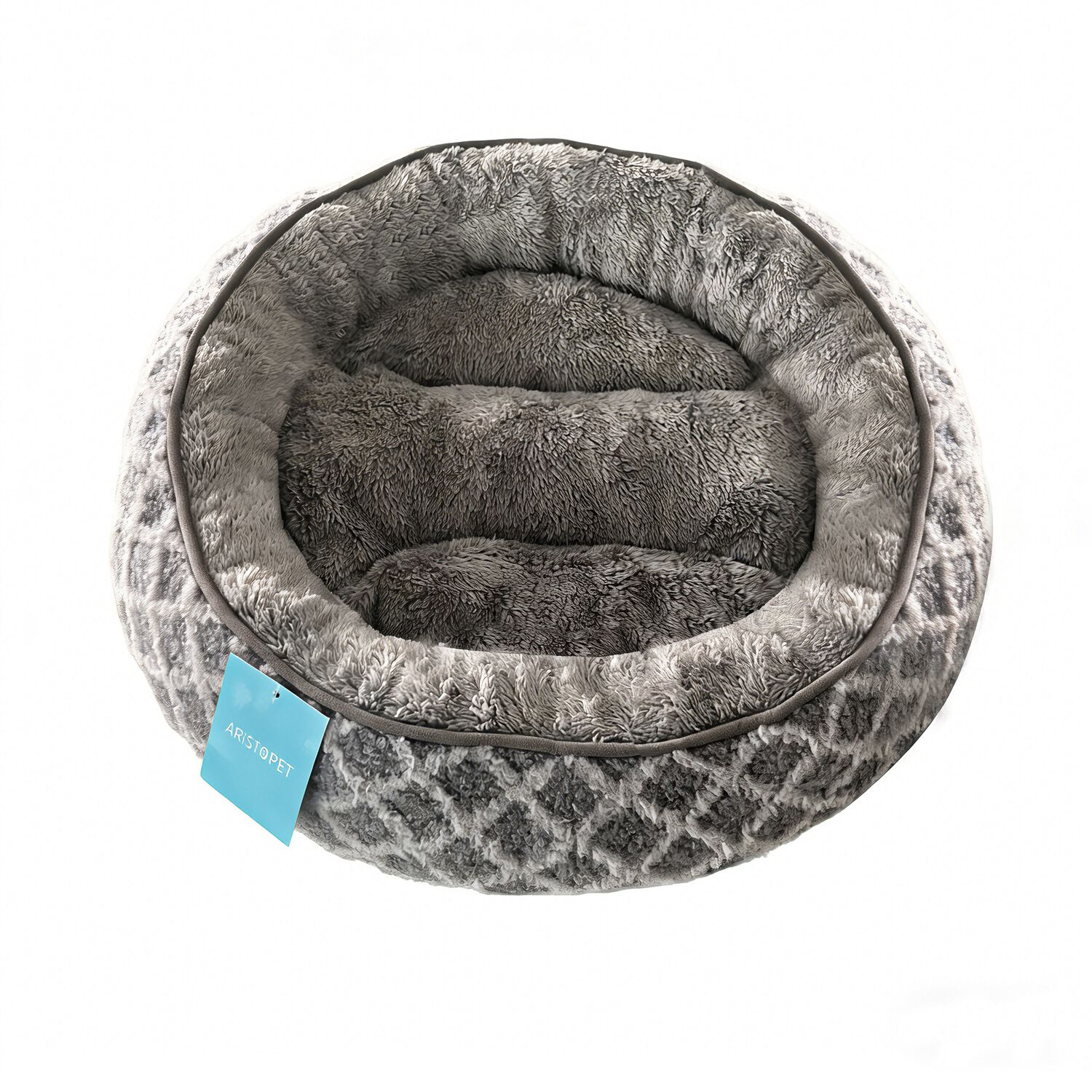Aristopet Cuddler Round Small Dog Bed, 20", Gray