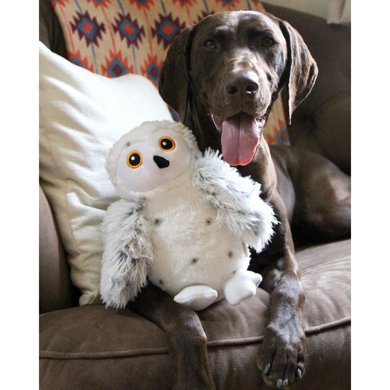 Tall Tails Animated Snow Owl Plush Dog Toy, 10"