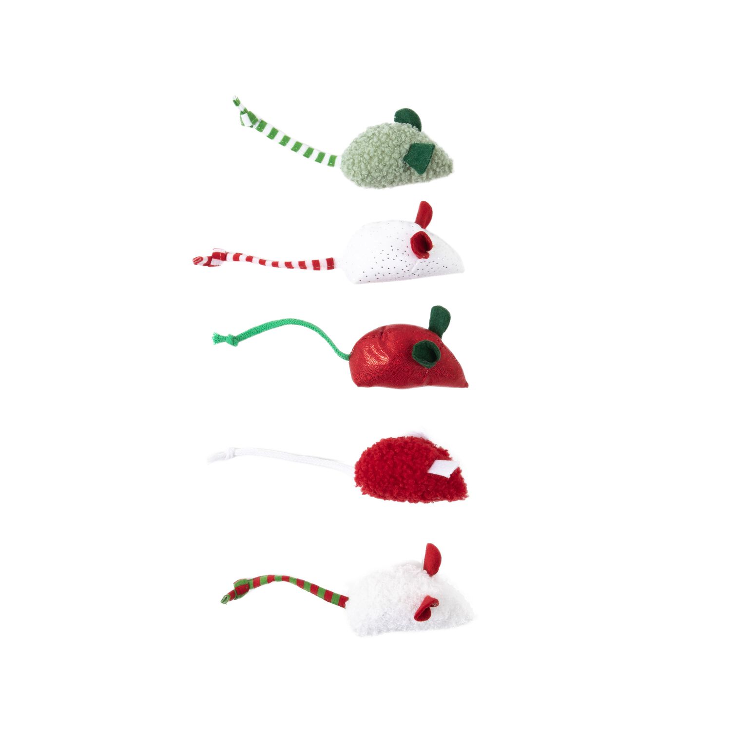 Quirky Kitty Holiday Mice Catnip Filled Plush Cat Toys, 5-Pack