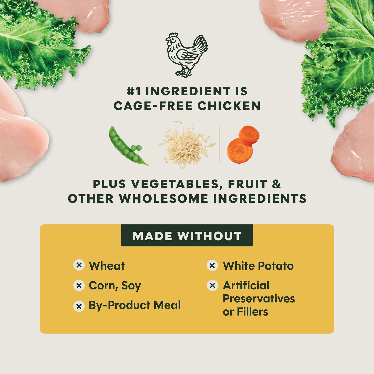 Instinct Freshly Crafted Meals Wet Dog Food Or Dog Food Topper, Cage-Free Chicken Recipe, 11-Oz Pack Of 12
