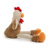 Go Dog Checkers Skinny Brown Rooster With Chew Guard Technology Plush Squeaky Dog Toy