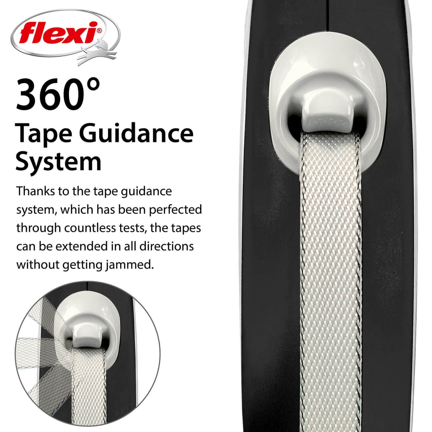 Flexi Comfort Retractable Tape Dog Leash, Grey, 10'