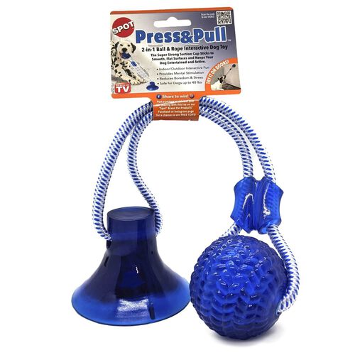Spot 2 In 1 Ball & Rope Press & Pull Dog Tug Toy