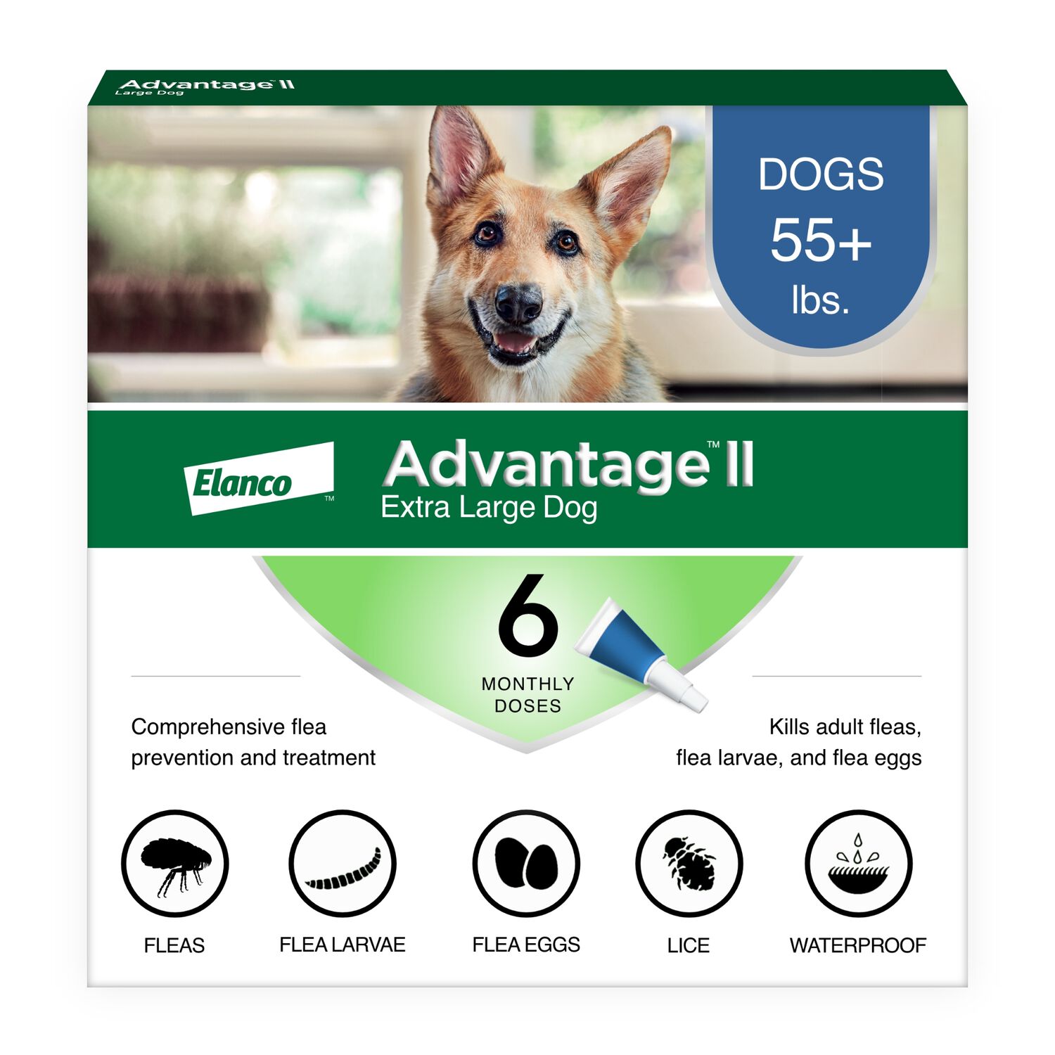 Advantage Ii Flea Treatment & Prevention For Extra Large Dogs, Over 55-Lbs 6-Pack = 6 Months Of Protection