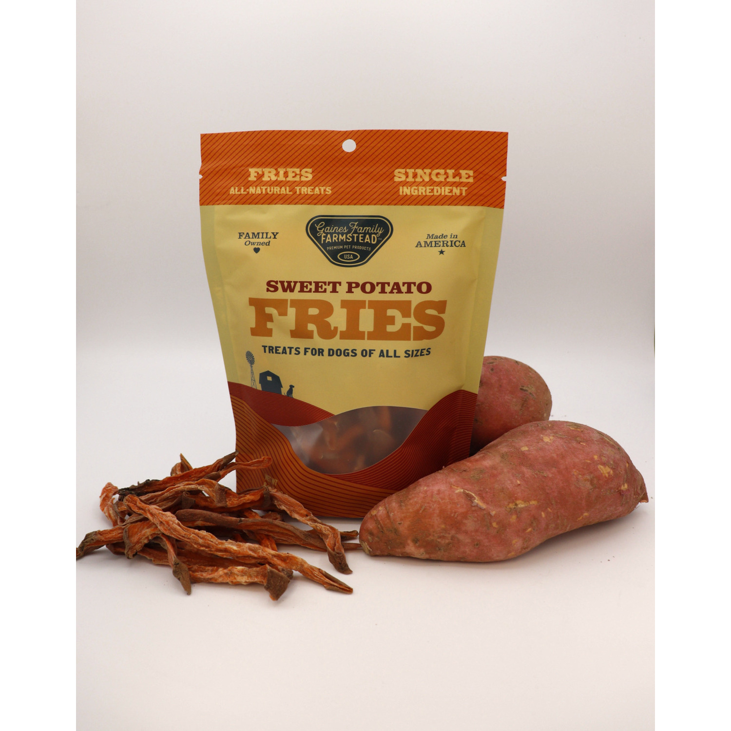 Gaines Family Farmstead Sweet Potato Fries Grain-Free Dog Treats, 8-Oz Bag