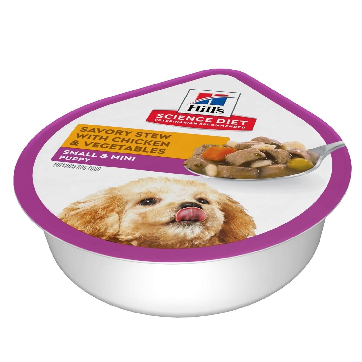 Hill s Science Diet Adult Small Paws Savory Stew Chicken Vegetables Canned Dog Food 3.5 oz. Case of 12
