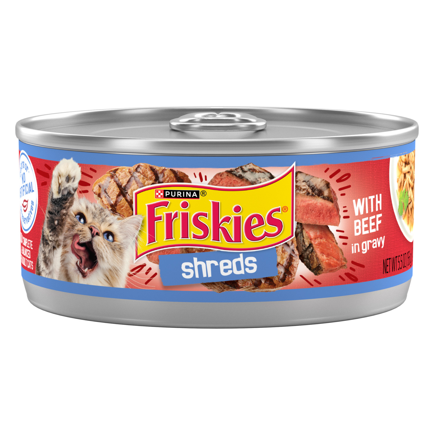 Friskies Shreds With Beef In Gravy Wet Cat Food - 5.5-Oz. Can