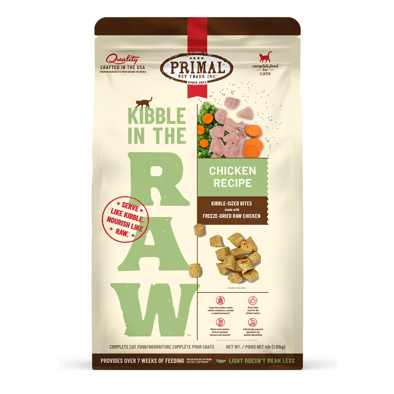 Primal Kibble In The Raw Chicken Recipe Freeze-Dried Raw Cat Food