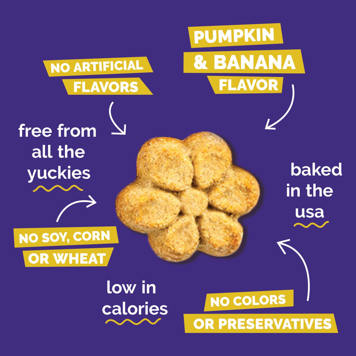 Fruitables Pumpkin & Banana Low Calorie Baked Crunchy Dog Treats, 12-Oz Bag