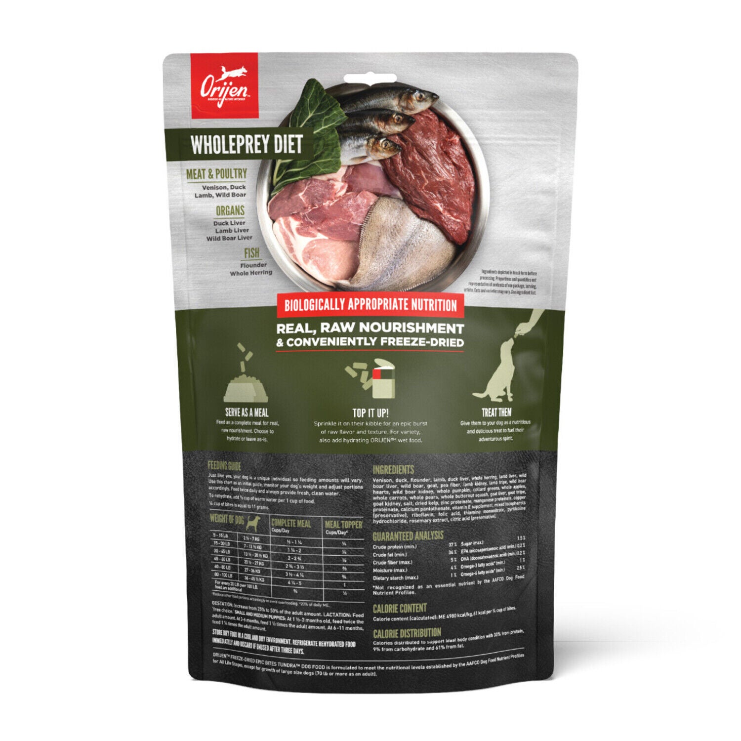 Orijen Epic Bites Freeze-Dried Dog Food, Tundra Recipe, 6-Oz