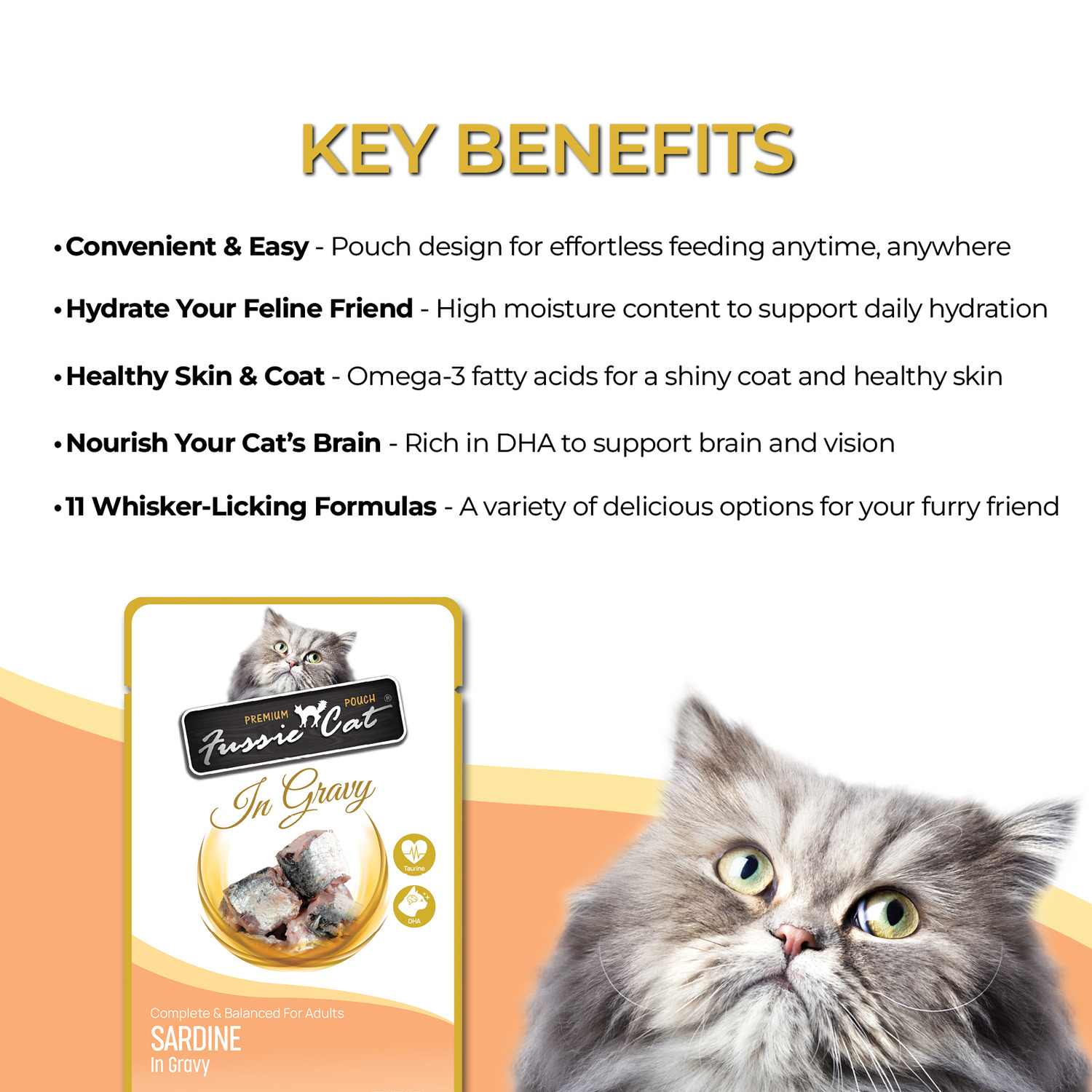 Fussie Cat Premium Sardine In Gravy Wet Cat Food, 2.47Oz