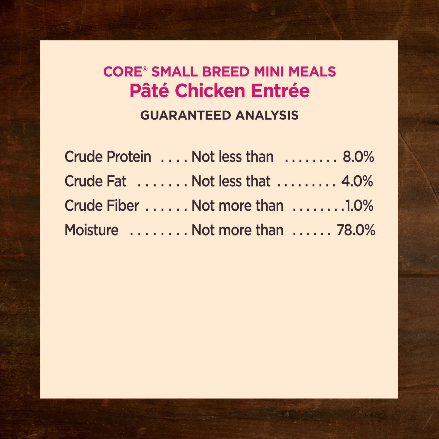 Wellness Core Natural Grain Free Small Breed Mini Meals Wet Dog Food, Pat&eacute; Chicken Entr&eacute;e, 3-Ounce Pouch