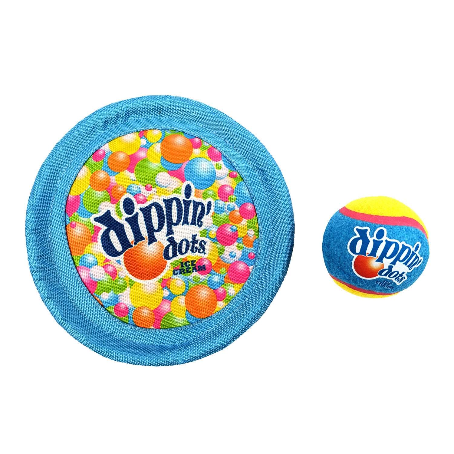 Dippin&rsquo; Dots Flying Disc And Tennis Ball Outdoor Play Dog Toy Set