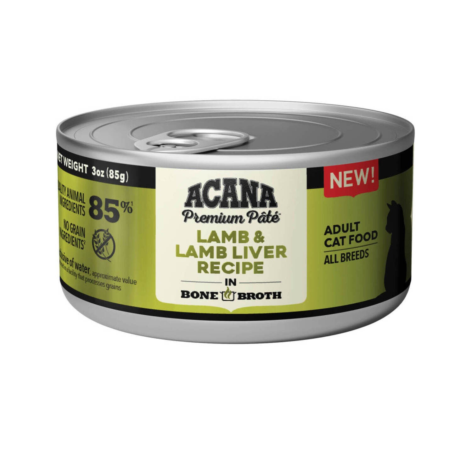 Acana Premium Pate Wet Cat Food In Bone Broth; Lamb & Lamb Liver Recipe, 3-Oz