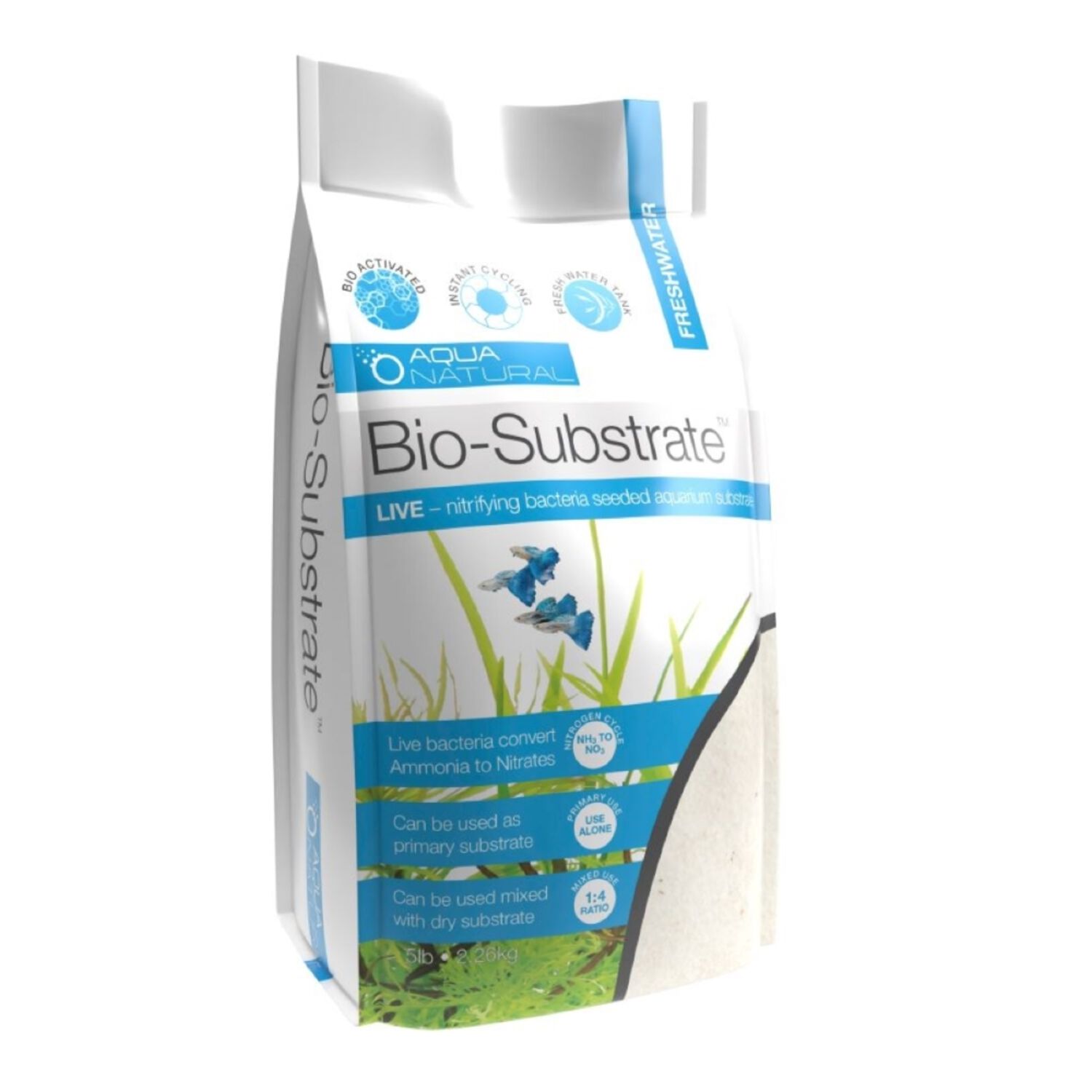 Aqua Natural Sugar White Sand Bio-Substrate Aquarium Substrate Fish & Aquatic Habitat, 5 Lb